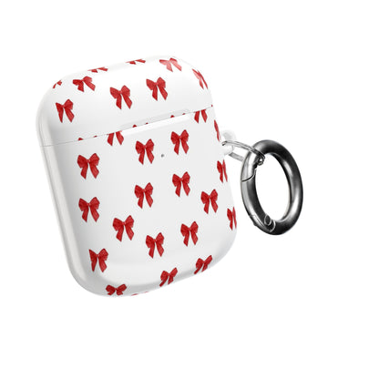 Red Bow Pattern AirPod Case — Cute Holiday Gift Cover
