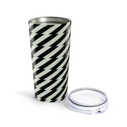20oz Lightning Bolt Tumbler — Retro Black & Mint Travel Mug