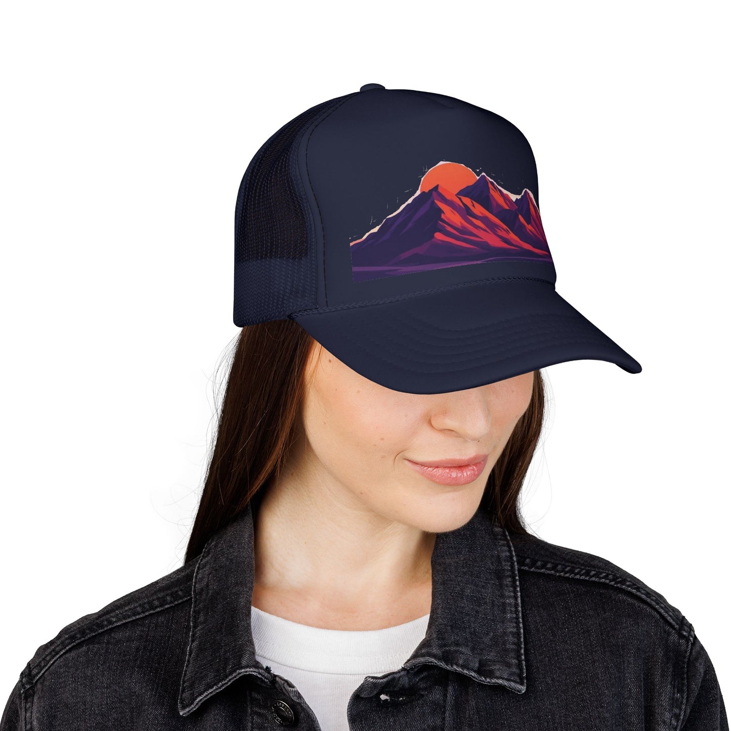 Mountain Sunset Trucker Cap — Retro Peaks Mesh Hat