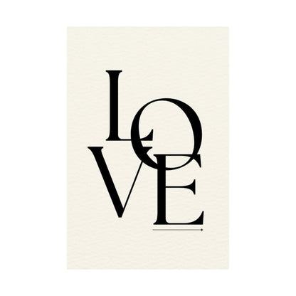 LOVE Typographic Poster — Matte Vertical Romance Wall Art
