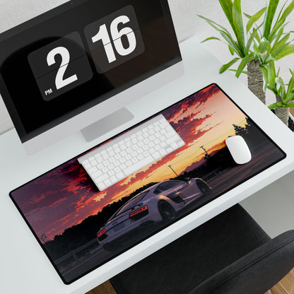 Sunset Supercar Desk Mat — Large Gaming/Work Mousepad with Scenic Car Print
