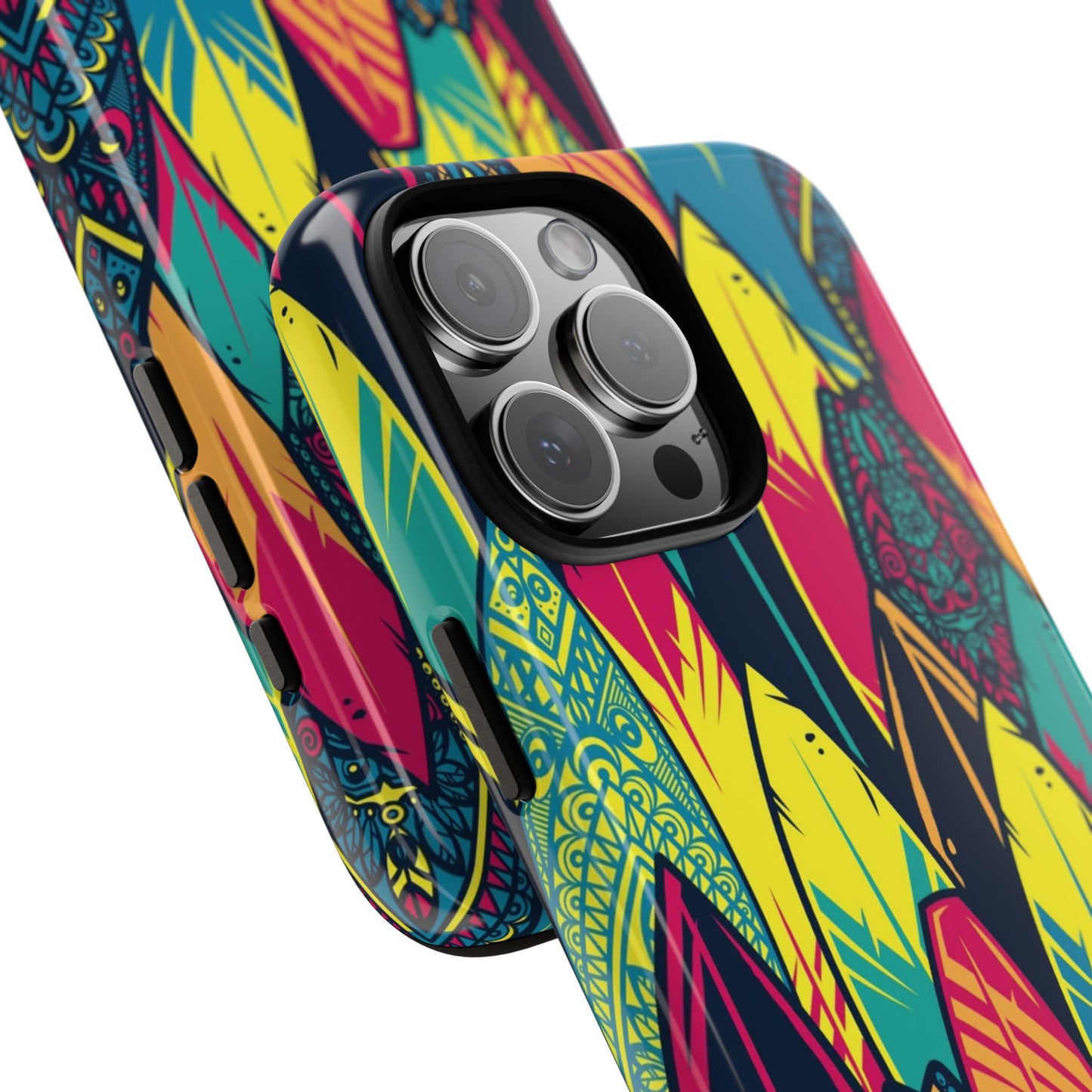 Colorful Surfboard Pattern Tough Phone Case — Tropical Beach Vibe