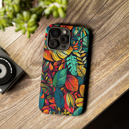 Colorful Tropical Leaves Phone Case — Vibrant Botanical Protective Cover