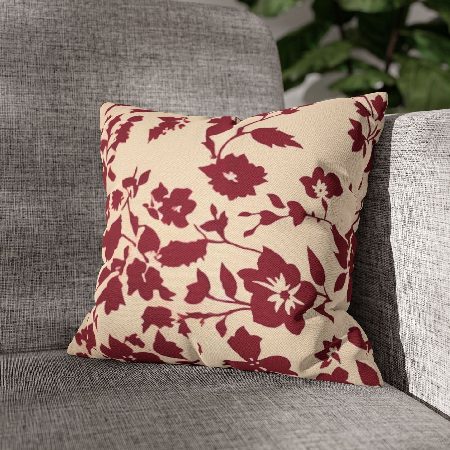 Abstract Red Lava Pattern Pillowcase — Decorative Square Throw Pillow Cover