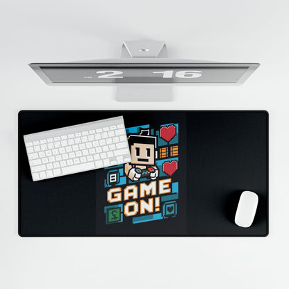 Game On! Pixel Gamer Desk Mat — Large Gaming Mousepad