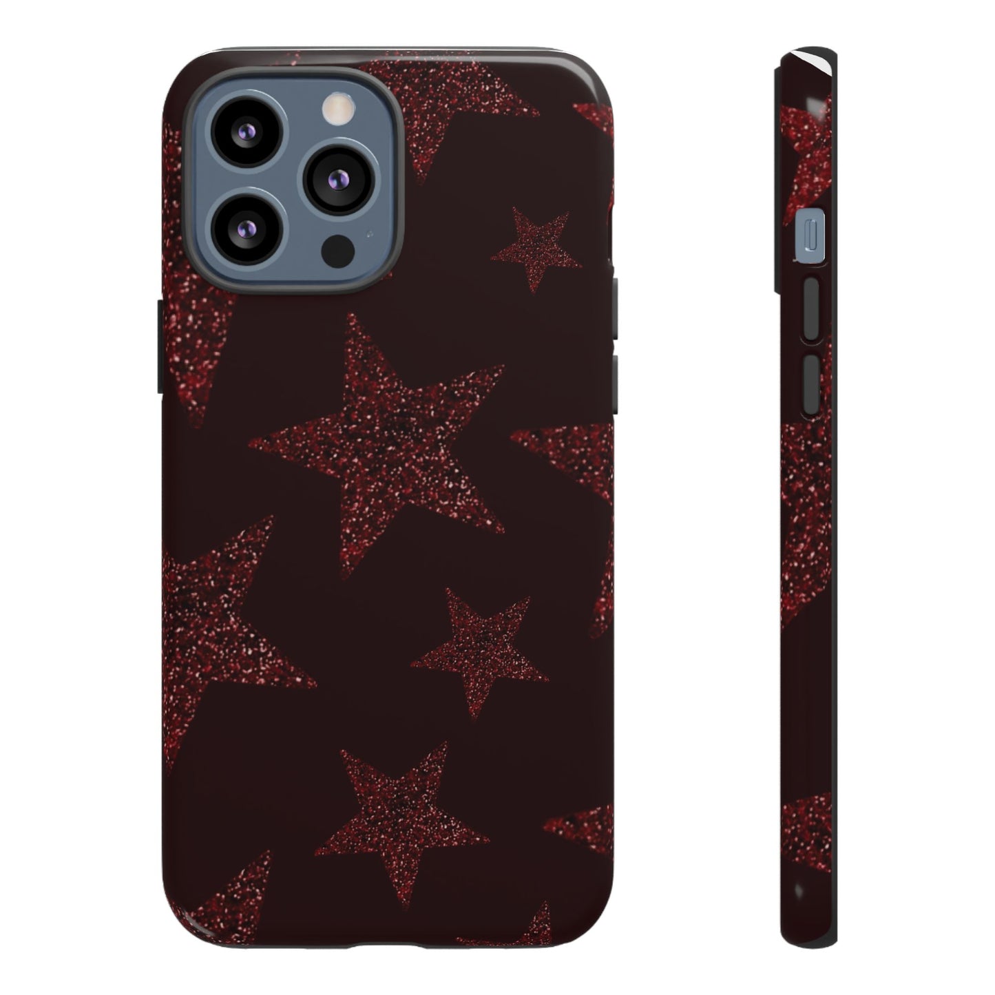 Glitter Red Star Tough Case — Shockproof iPhone Protective Cover