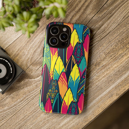 Colorful Surfboard Pattern Tough Phone Case — Tropical Beach Vibe