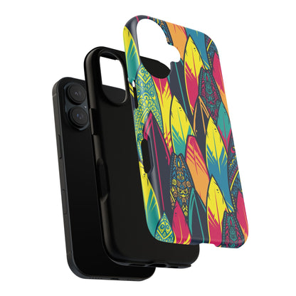 Colorful Surfboard Pattern Tough Phone Case — Tropical Beach Vibe
