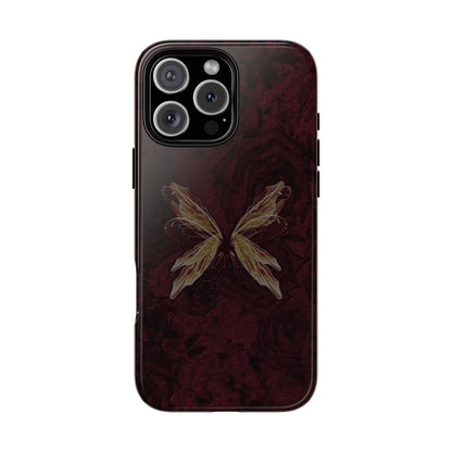 Butterfly Wing Tough Phone Case — Dark Maroon Protective iPhone Cover