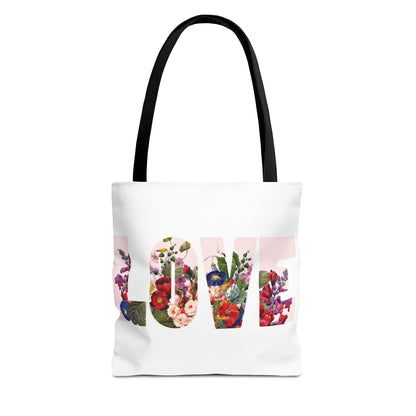 Floral 'LOVE' Print Tote Bag — Botanical Garden Canvas Tote