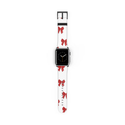 Watch Band — Red Bow Pattern Holiday Strap