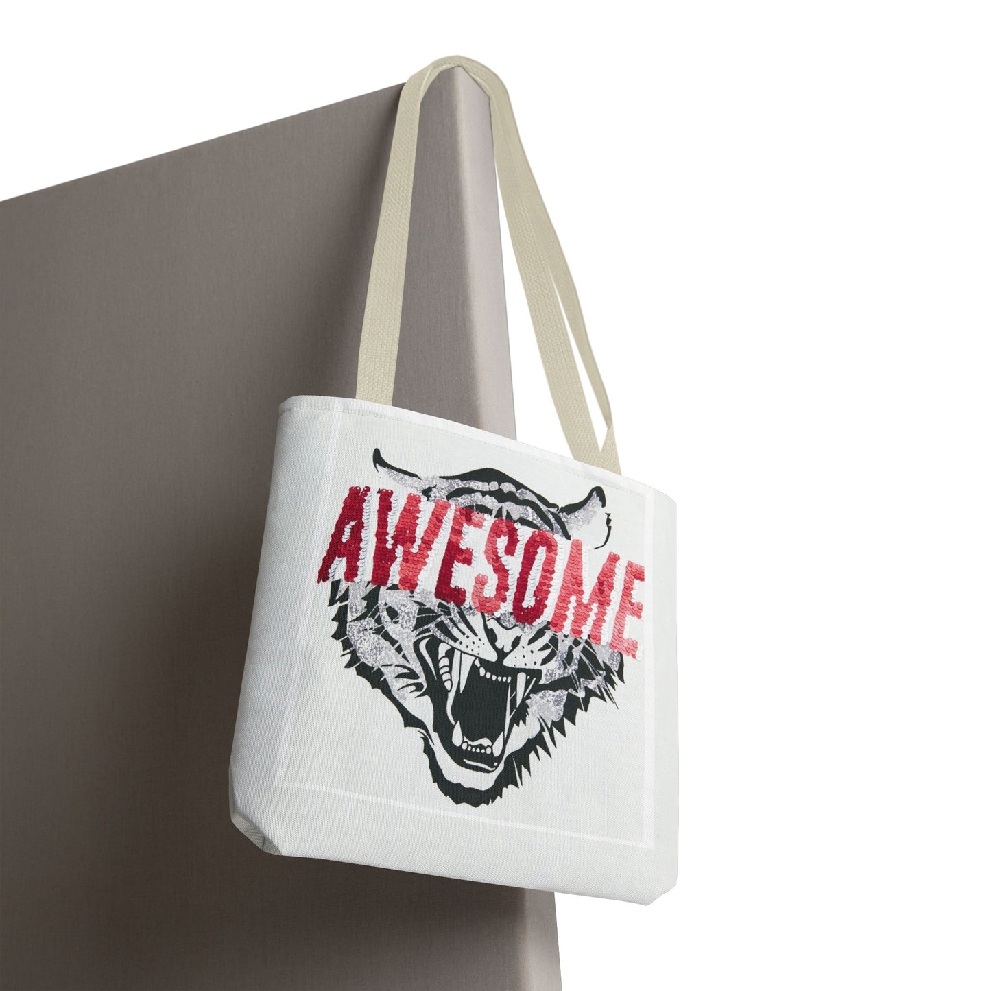 Awesome Tiger Tote Bag — Bold Graphic Animal Print Canvas Tote