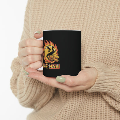 Pac-Man Retro Flame Mug — Vintage Arcade Gaming Coffee Cup (11oz, 15oz)