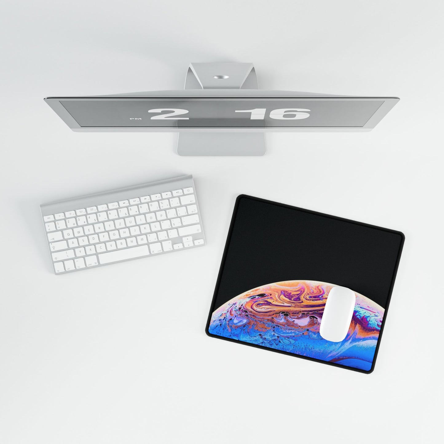 Galaxy Swirl Desk Mat — Large Colorful Cosmic Mouse Pad