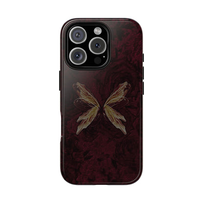 Butterfly Wing Tough Phone Case — Dark Maroon Protective iPhone Cover