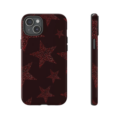 Glitter Red Star Tough Case — Shockproof iPhone Protective Cover