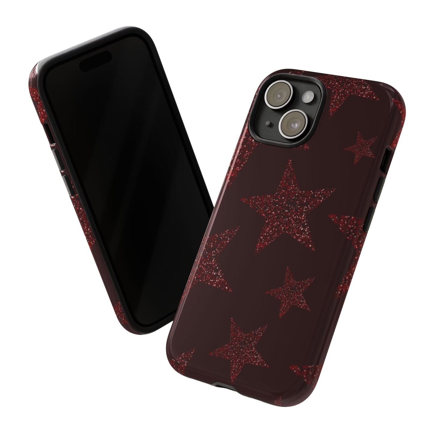 Glitter Red Star Tough Case — Shockproof iPhone Protective Cover