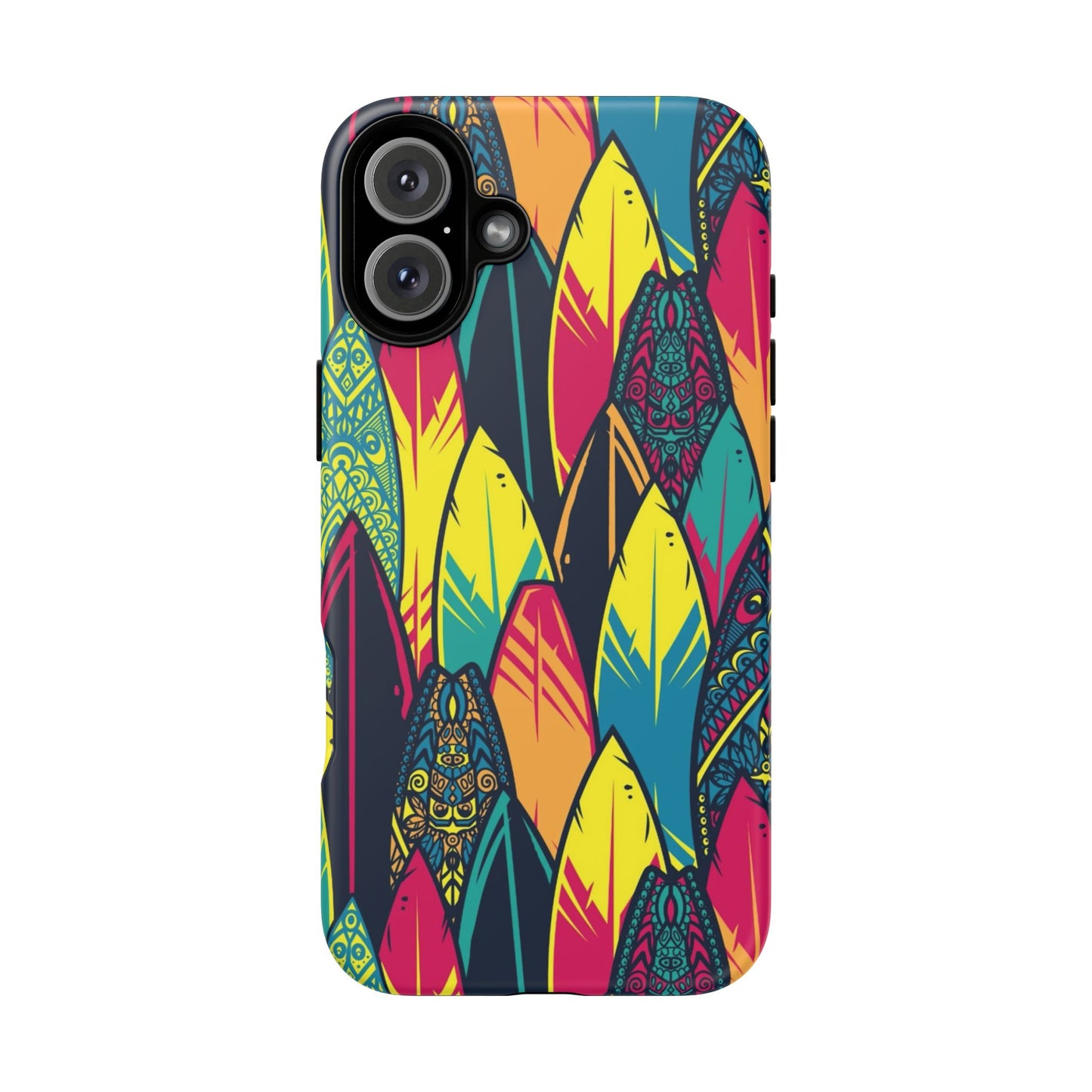 Colorful Surfboard Pattern Tough Phone Case — Tropical Beach Vibe