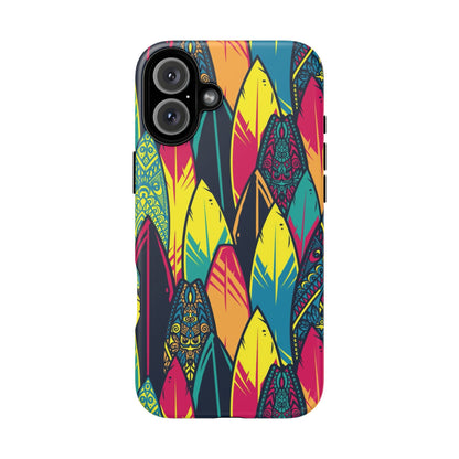 Colorful Surfboard Pattern Tough Phone Case — Tropical Beach Vibe