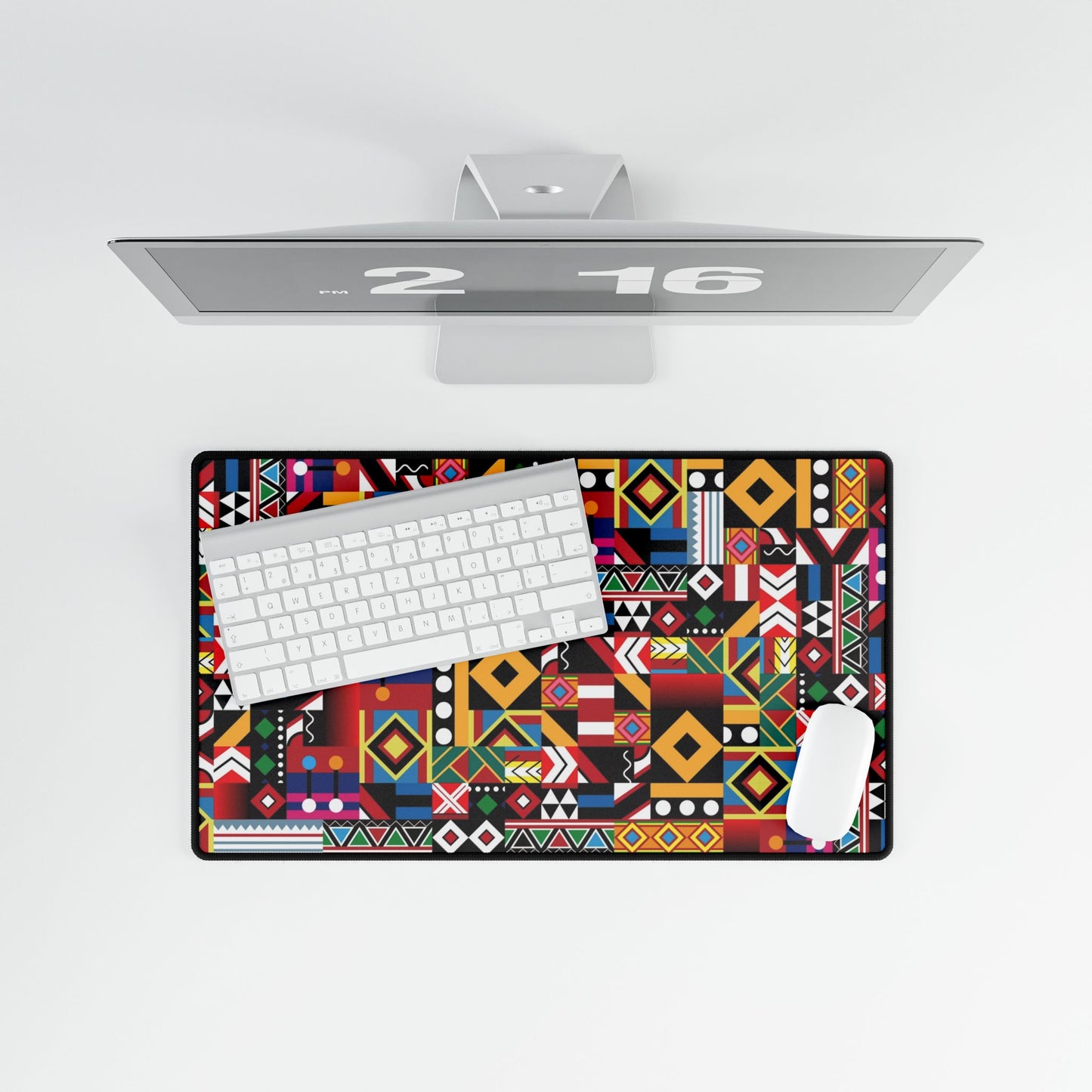 Vibrant Geometric African Pattern Desk Mat — Extra-Large Mousepad