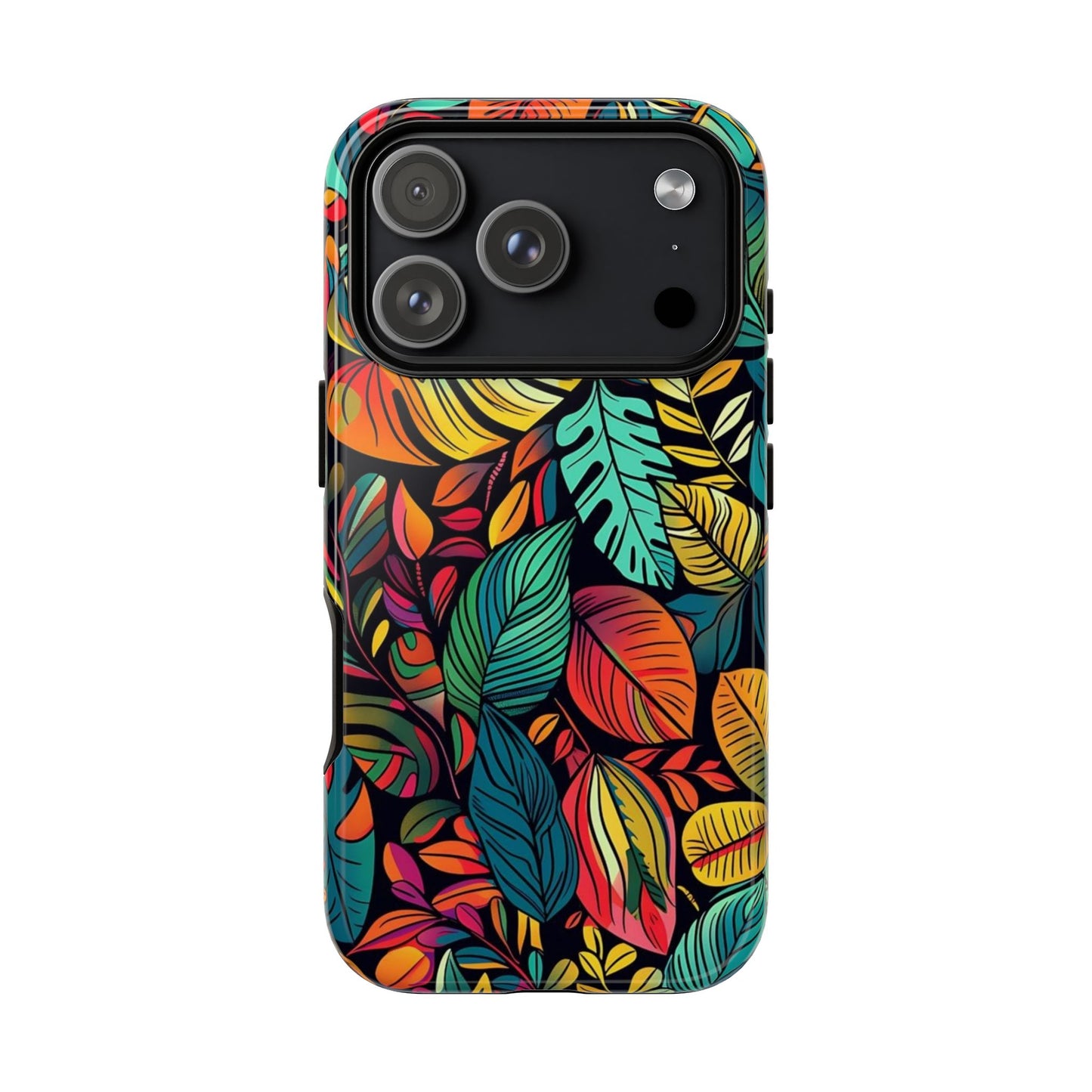 Colorful Tropical Leaves Phone Case — Vibrant Botanical Protective Cover