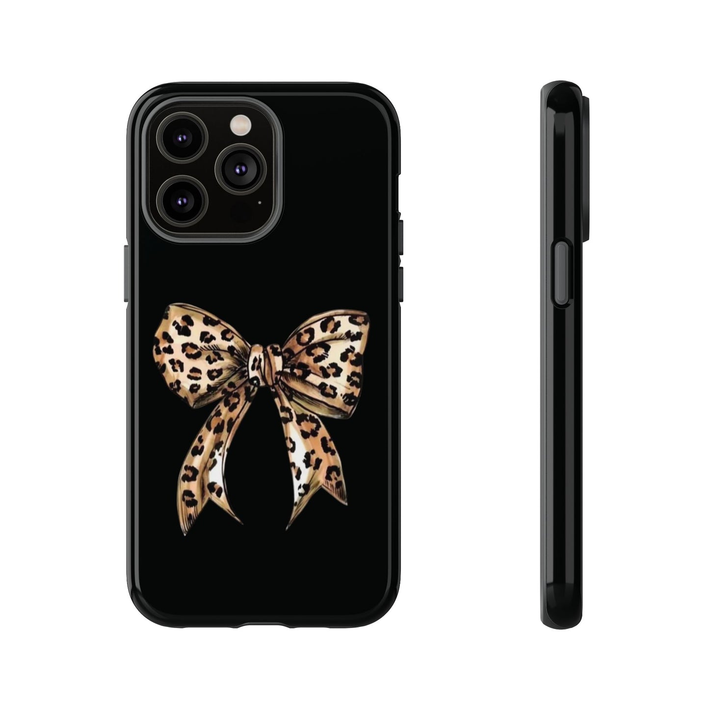 Leopard Bow Phone Case — Chic Animal Print Protective Cover