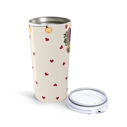 20oz Christmas Tumbler — Gingerbread & Ornaments Holiday Travel Cup