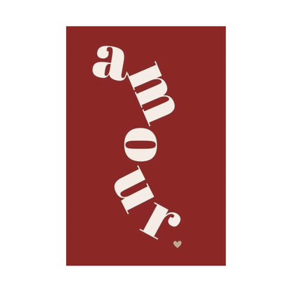 Amour Vertical Matte Poster — Romantic Red Wall Art
