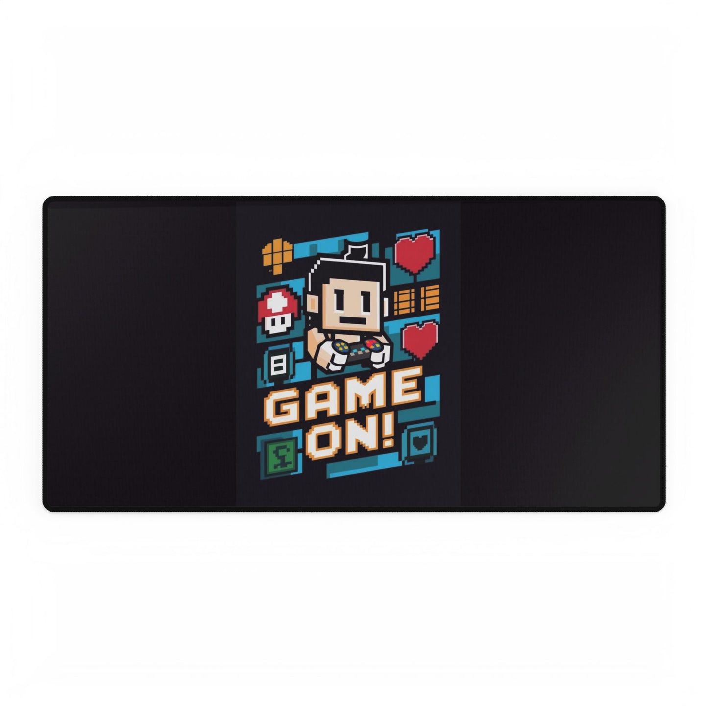 Game On! Pixel Gamer Desk Mat — Large Gaming Mousepad