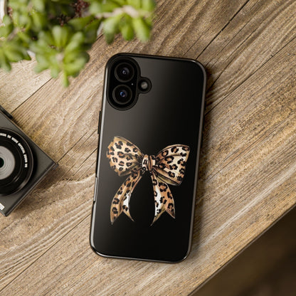Leopard Bow Phone Case — Chic Animal Print Protective Cover