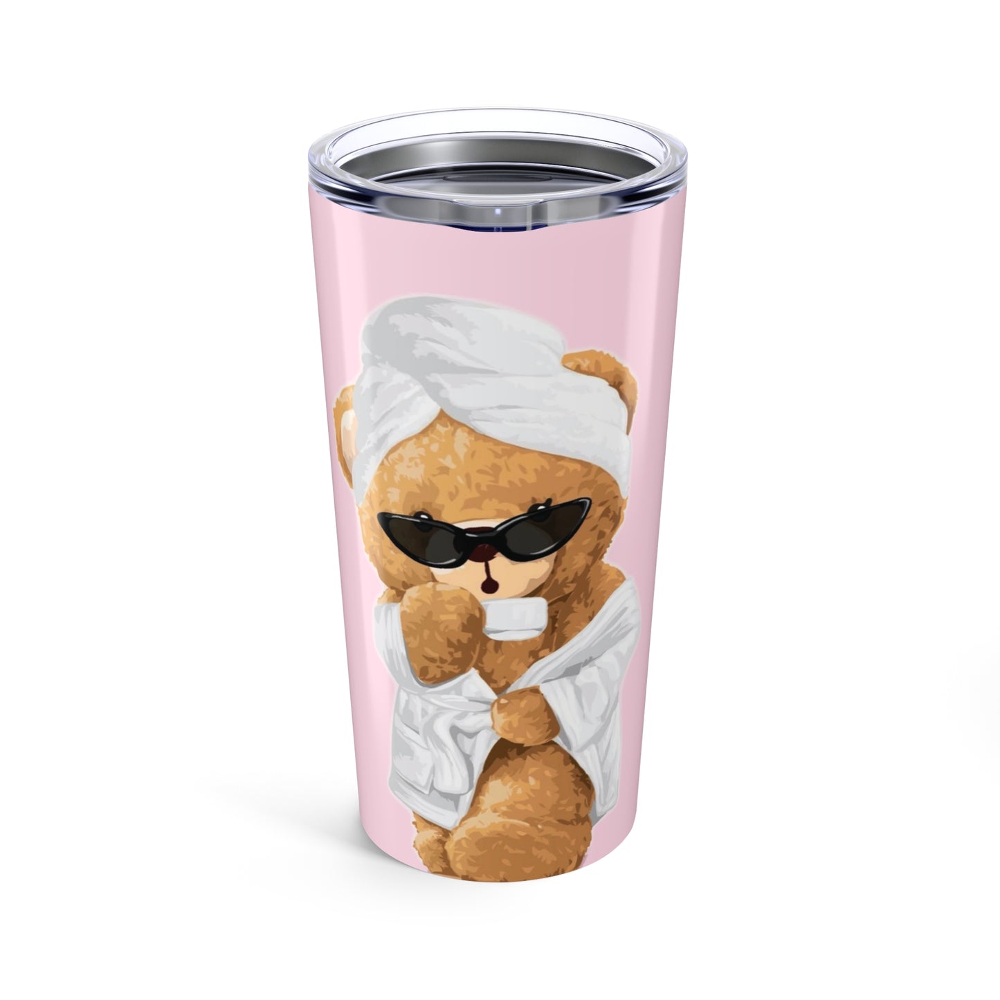 Bear Spa 20oz Tumbler – Cute Pink Relaxation Travel Mug