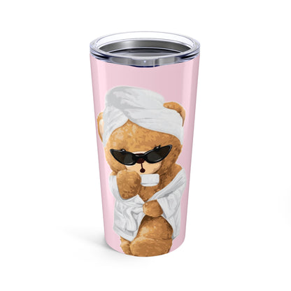Bear Spa 20oz Tumbler – Cute Pink Relaxation Travel Mug