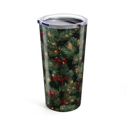 20oz Christmas Pine Needle Tumbler — Holiday Lights & Berries Travel Cup