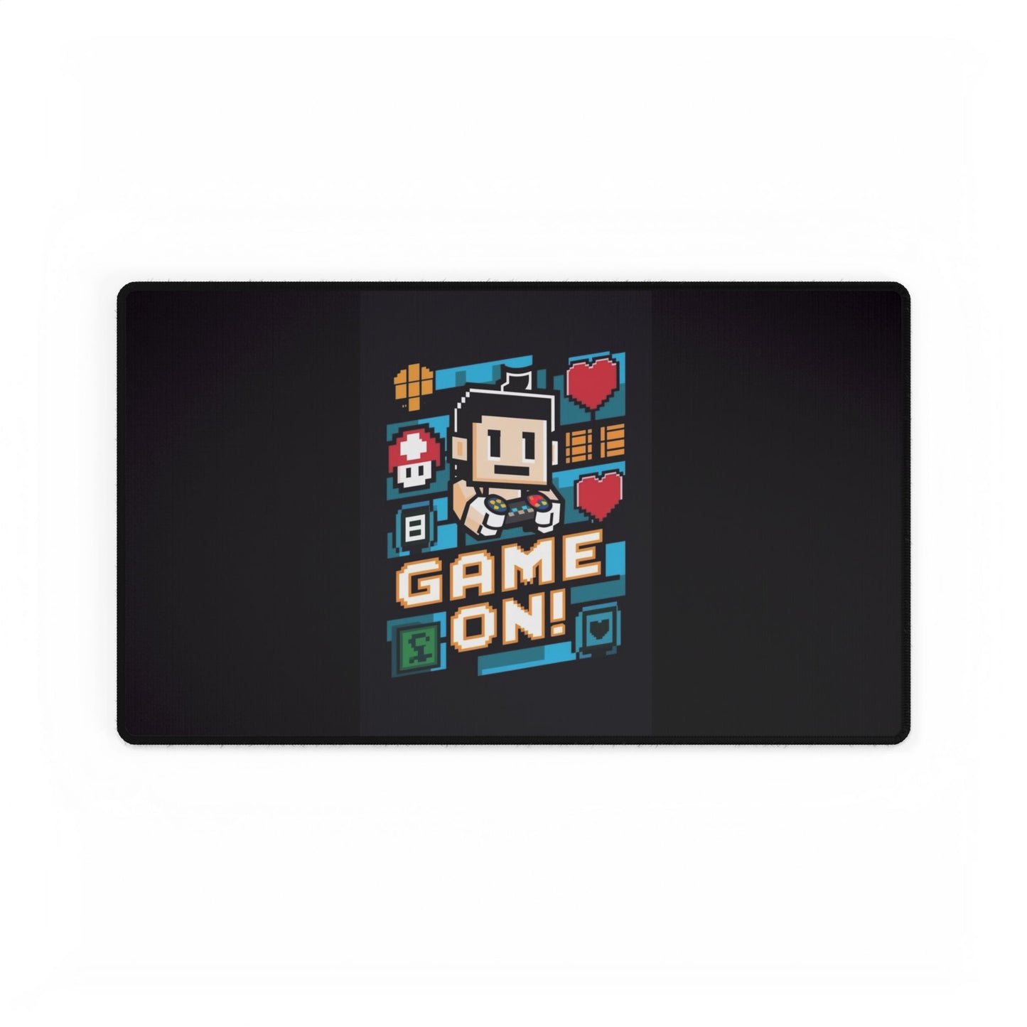 Game On! Pixel Gamer Desk Mat — Large Gaming Mousepad