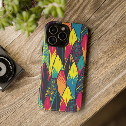 Colorful Surfboard Pattern Tough Phone Case — Tropical Beach Vibe