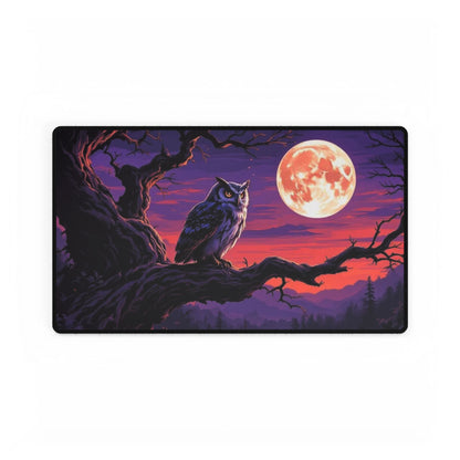Owl Moon Desk Mat — Mystical Nightscape Desk Pad for Gamers & Creatives