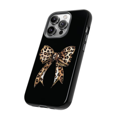 Leopard Bow Phone Case — Chic Animal Print Protective Cover