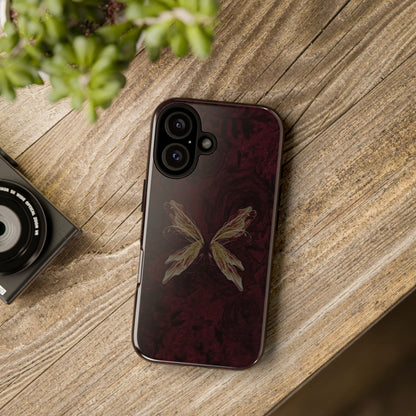 Butterfly Wing Tough Phone Case — Dark Maroon Protective iPhone Cover