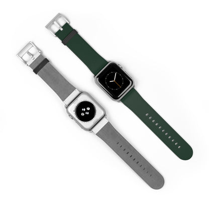 Forest Green Leather Watch Band — Classic Apple Watch Strap