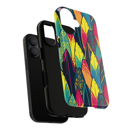 Colorful Surfboard Pattern Tough Phone Case — Tropical Beach Vibe