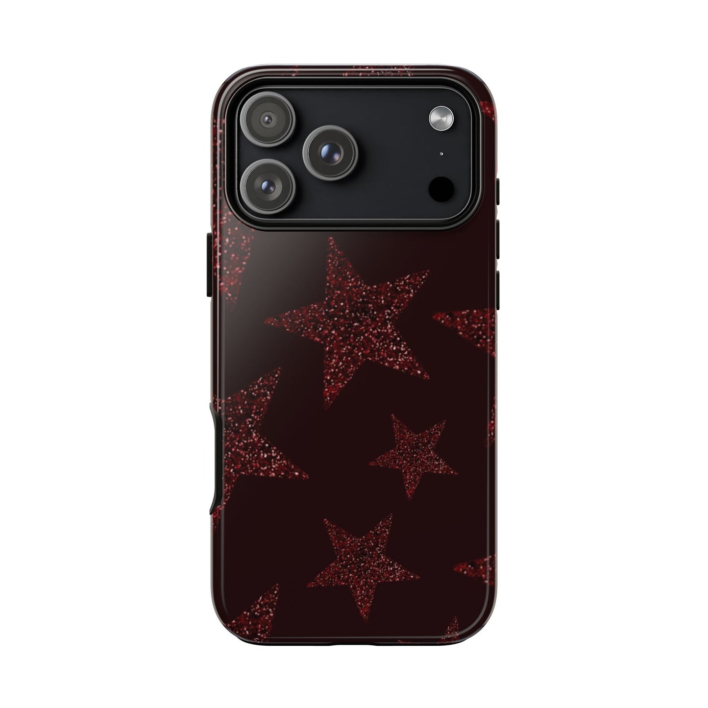 Glitter Red Star Tough Case — Shockproof iPhone Protective Cover
