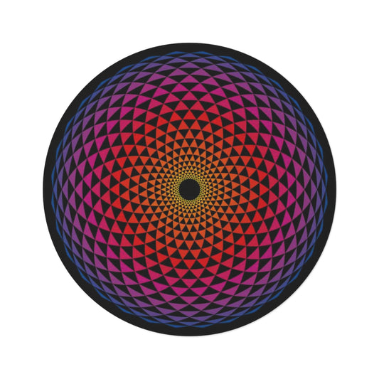 Psychedelic Mandala Round Rug — Colorful Geometric Floor Mat