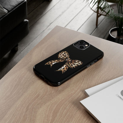 Leopard Bow Phone Case — Chic Animal Print Protective Cover