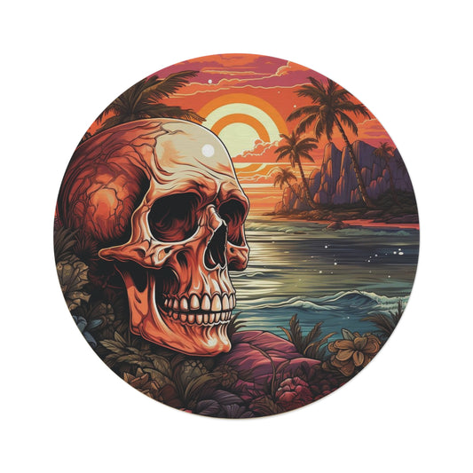 Skull Sunset Round Rug