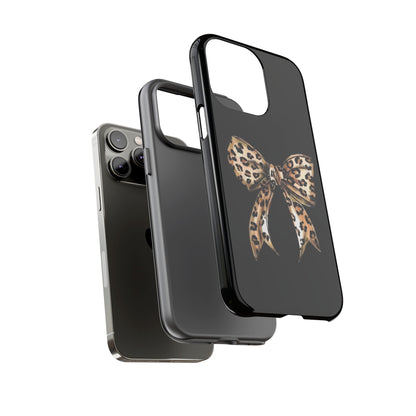 Leopard Bow Phone Case — Chic Animal Print Protective Cover