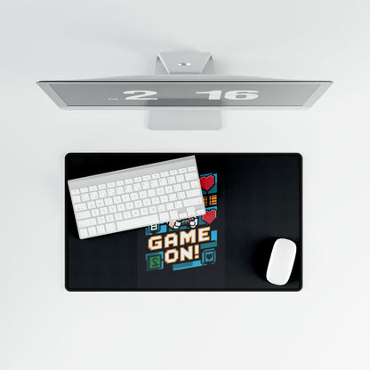 Game On! Pixel Gamer Desk Mat — Large Gaming Mousepad