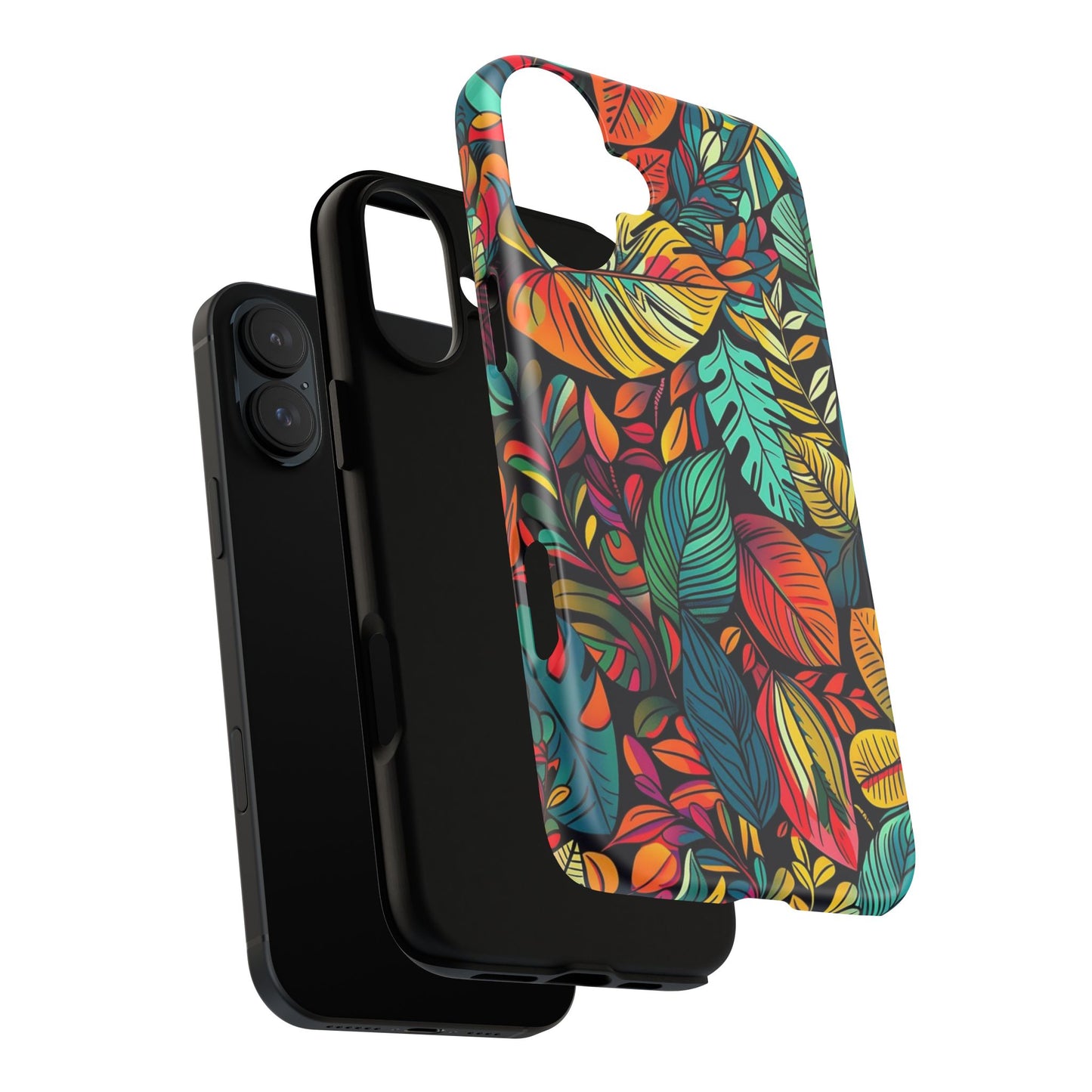 Colorful Tropical Leaves Phone Case — Vibrant Botanical Protective Cover
