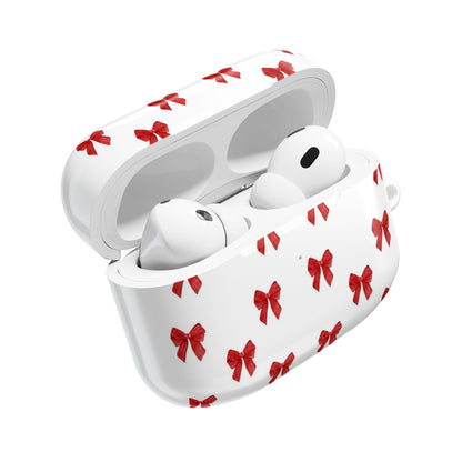 Red Bow Pattern AirPod Case — Cute Holiday Gift Cover
