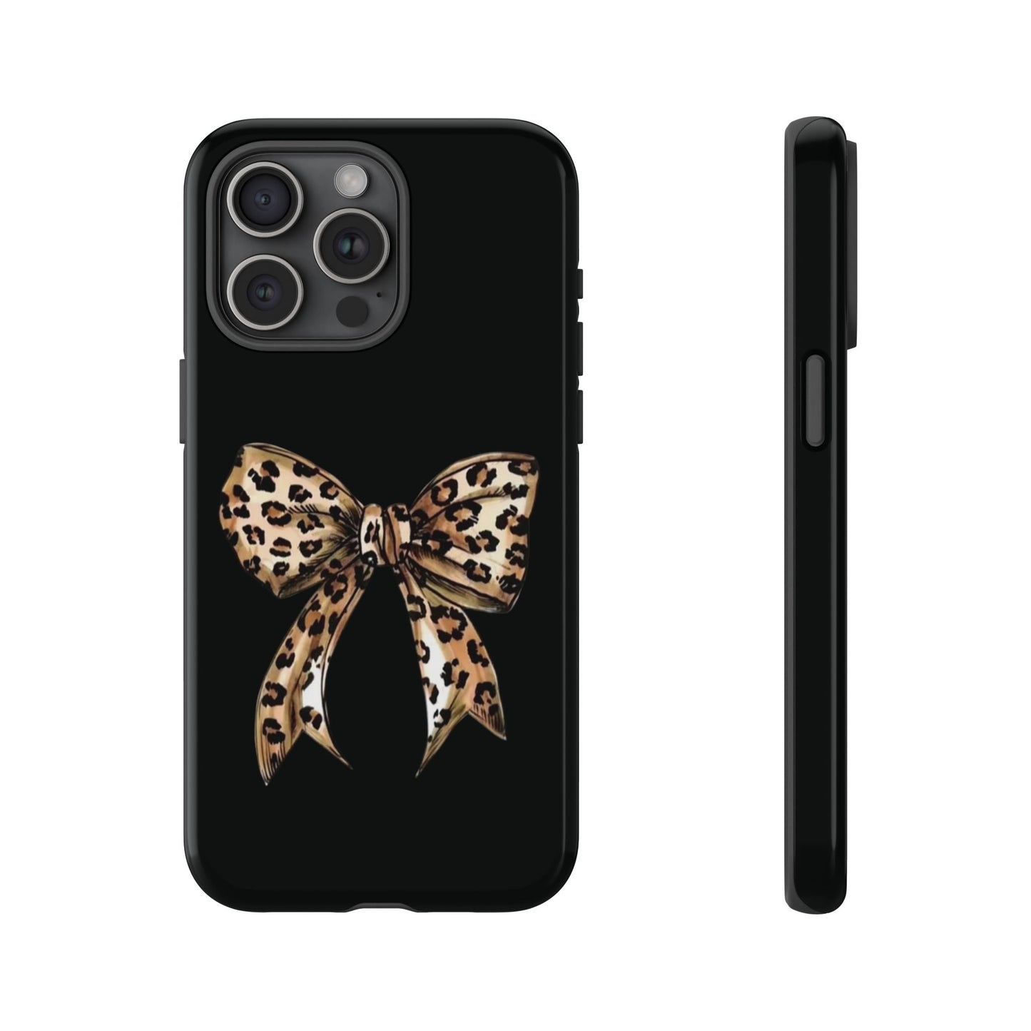 Leopard Bow Phone Case — Chic Animal Print Protective Cover