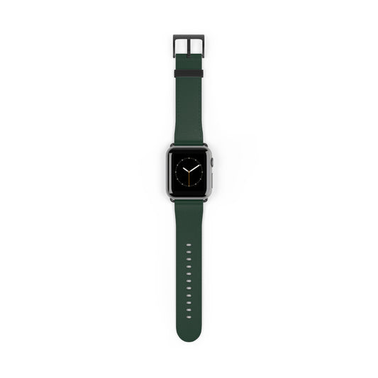 Forest Green Leather Watch Band — Classic Apple Watch Strap
